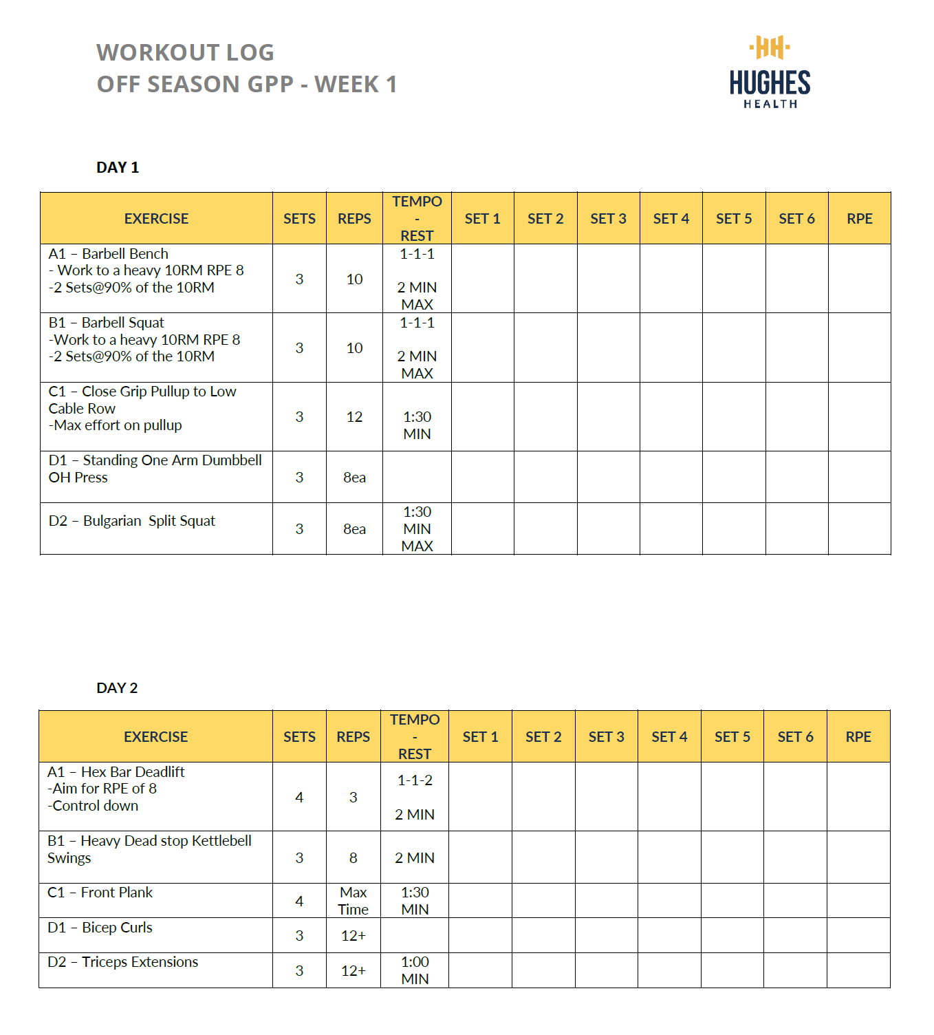 12 Week Size and Strength Program