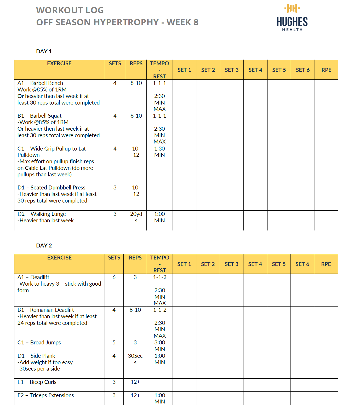 12 Week Size and Strength Program